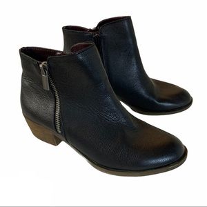 Kensie Black Leather Ankle Boot Zipper 6.5 Womens